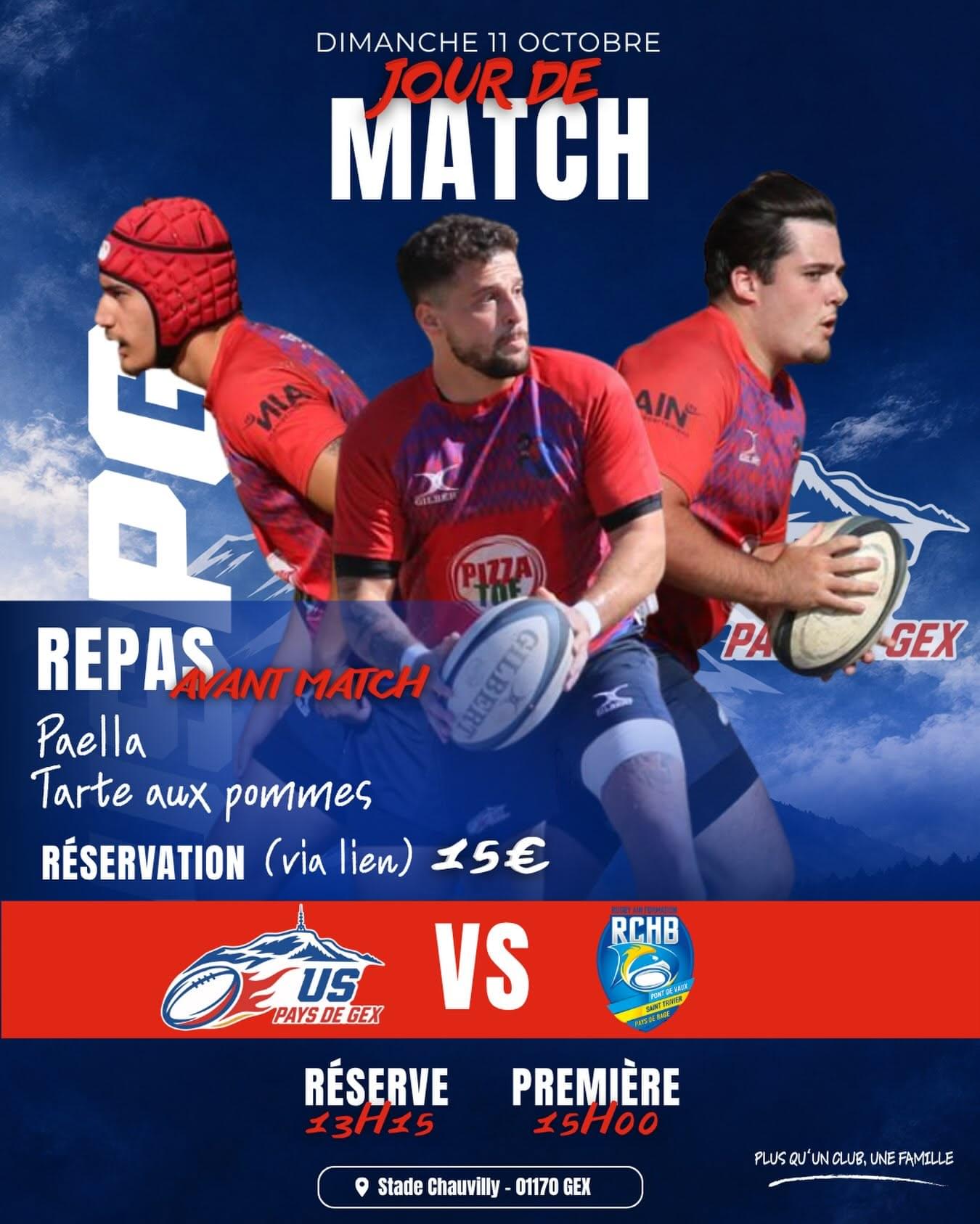 USPG US Pays de Gex - Weekend Match 10-11 octobre 2026 USPG US Pays de Gex - Weekend Match 10-11 octobre 2026